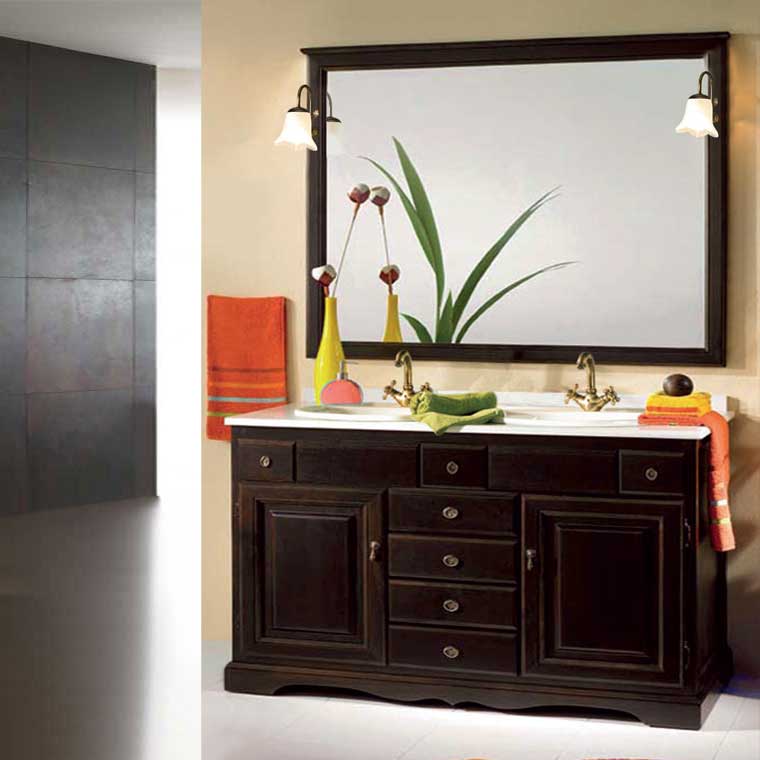 Mueble de baño negro 100 cm con lavabo y columna incluida - Lise