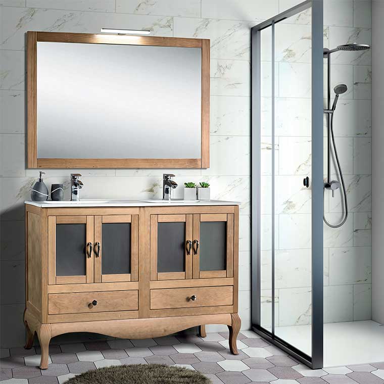 Armario de baño para colgar con espejos, 2 puertas, 60 cm