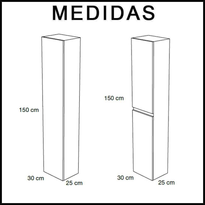 Medidas Mueble Auxiliar Baño Columna Carmen de Avila Dos