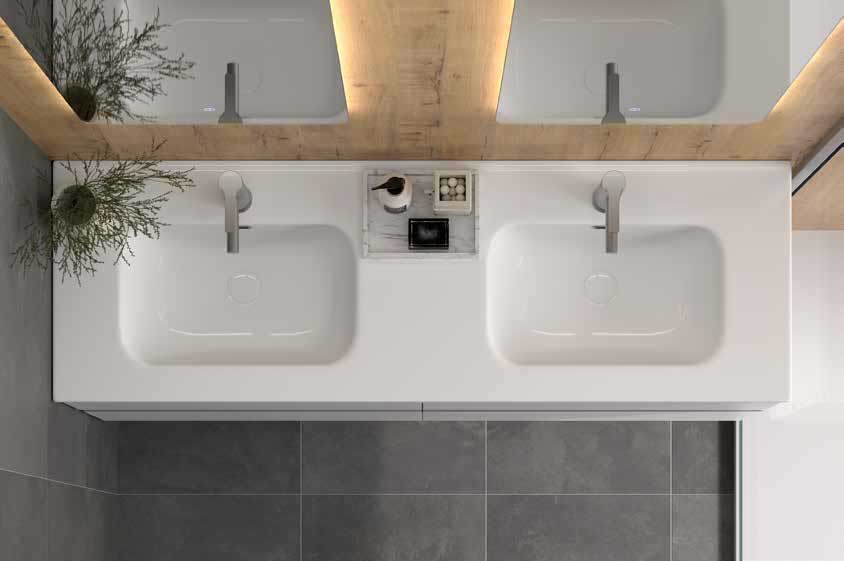 Lavabo Encastrado Aire Porcelana Doble Seno